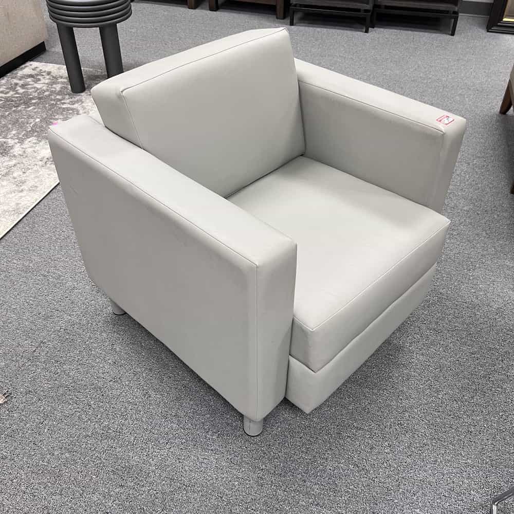 Grey Vinyl Modern Club Chairs