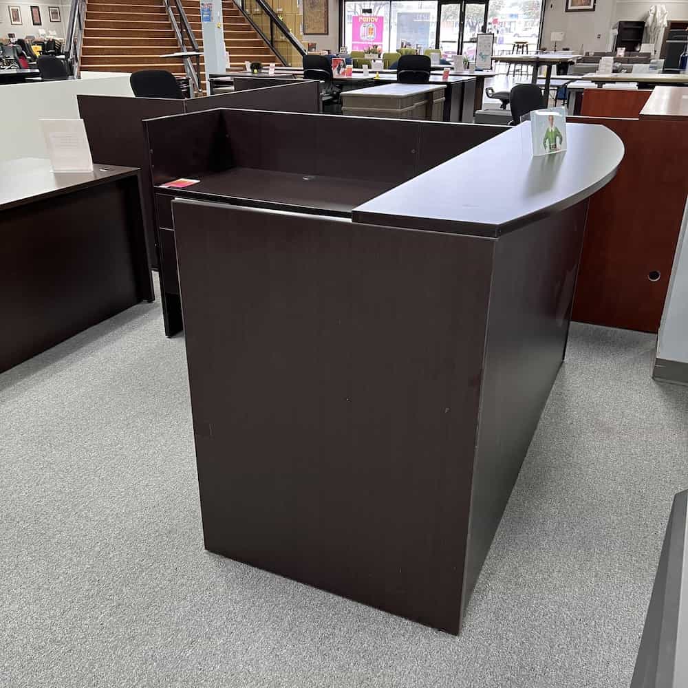 Espresso Bow Front l-Desk reception