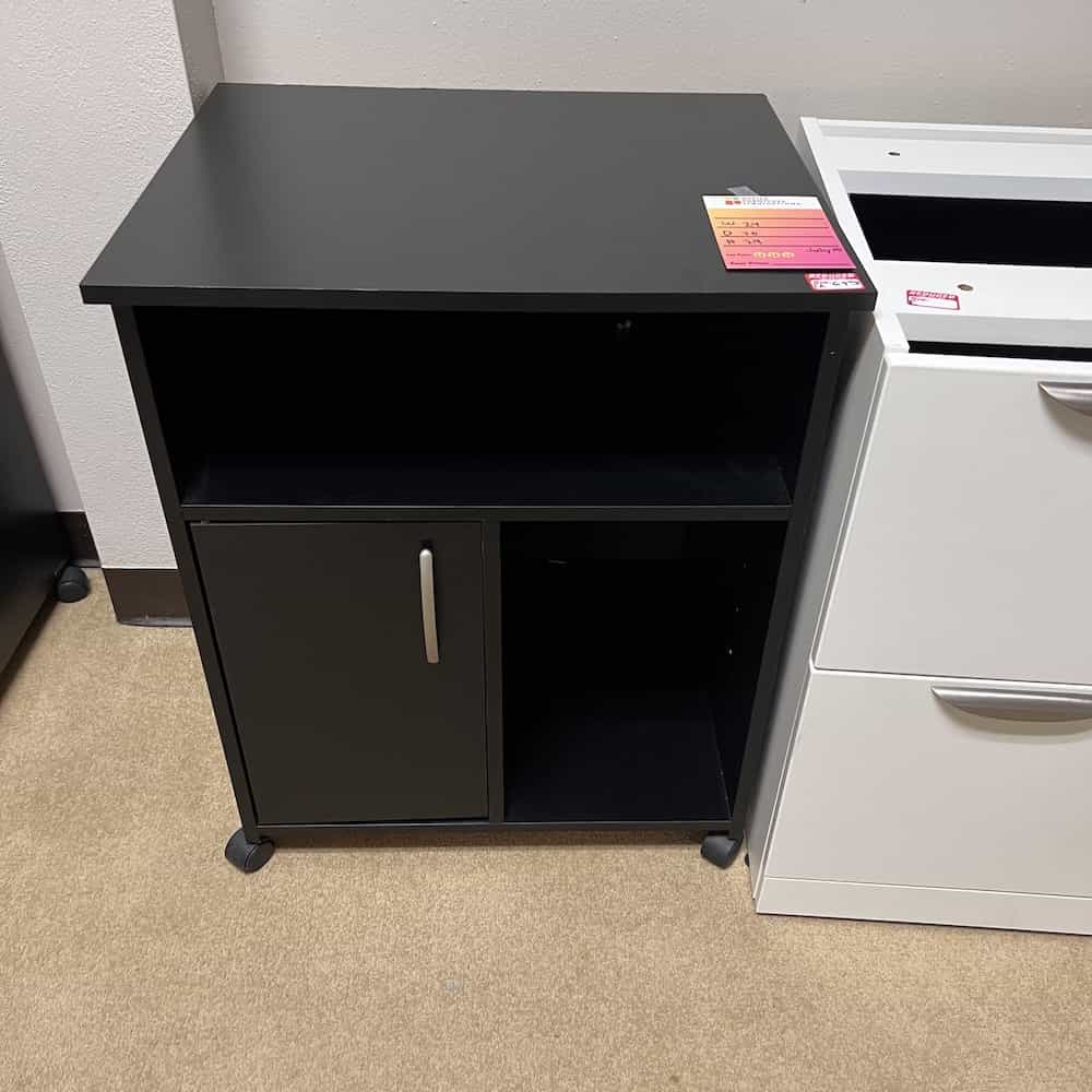 24" Black Storage Rolling Utility Cabinet