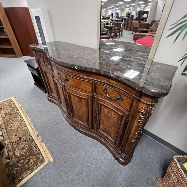 73" Haverty's Oak and Grey Stone Traditional Sideboard Buffet - Image 2