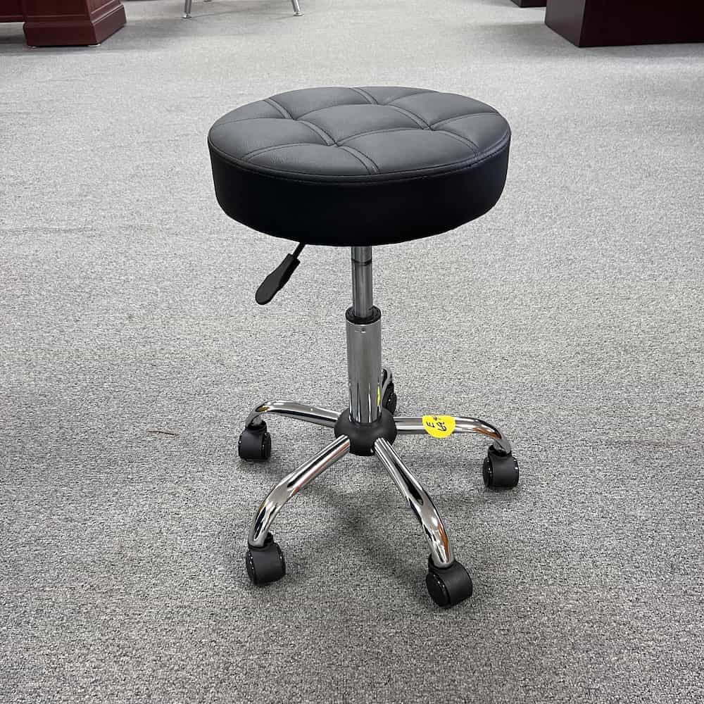 black seat, silver and black base