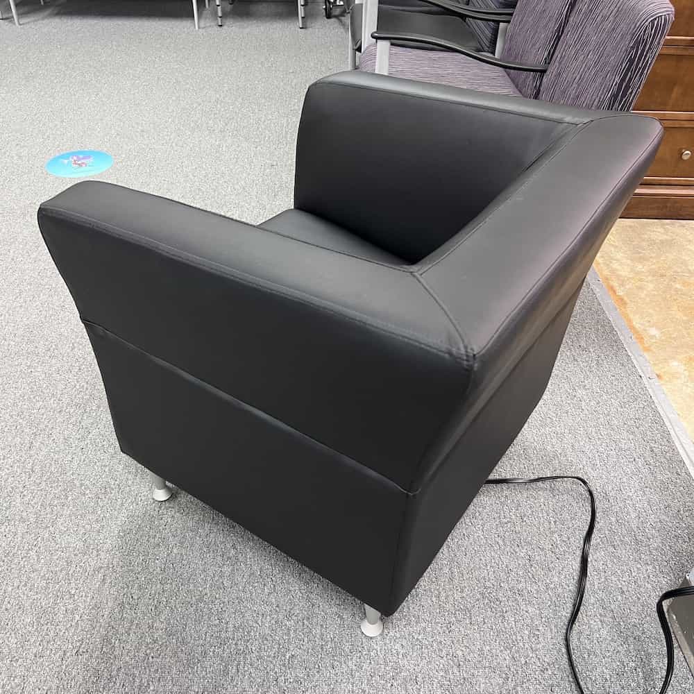Black Modern Club Chair with Electric and USB Ports - Image 2