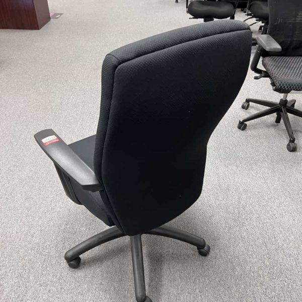 black high back upholstered conference chair, back