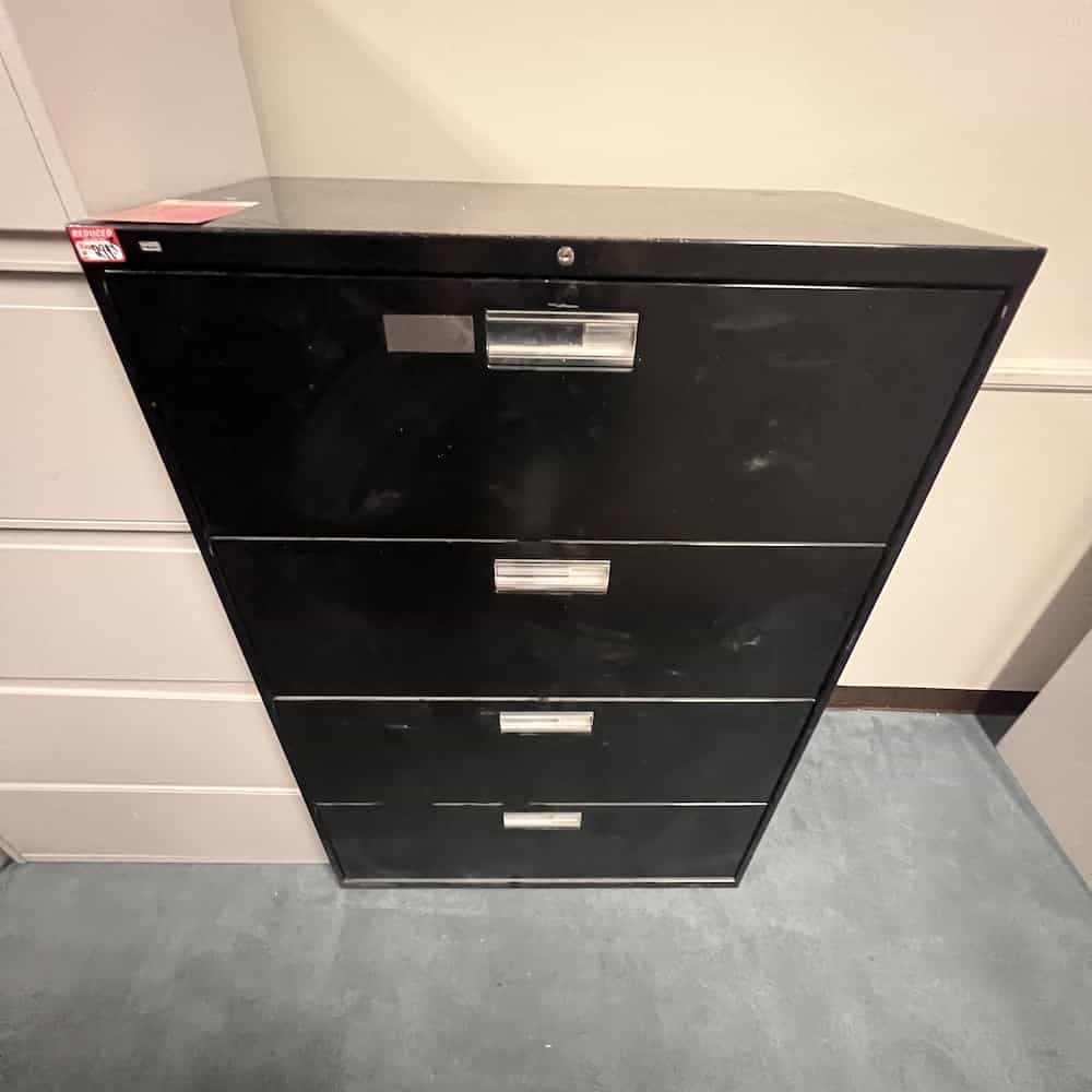 black metal 4 drawer lateral file