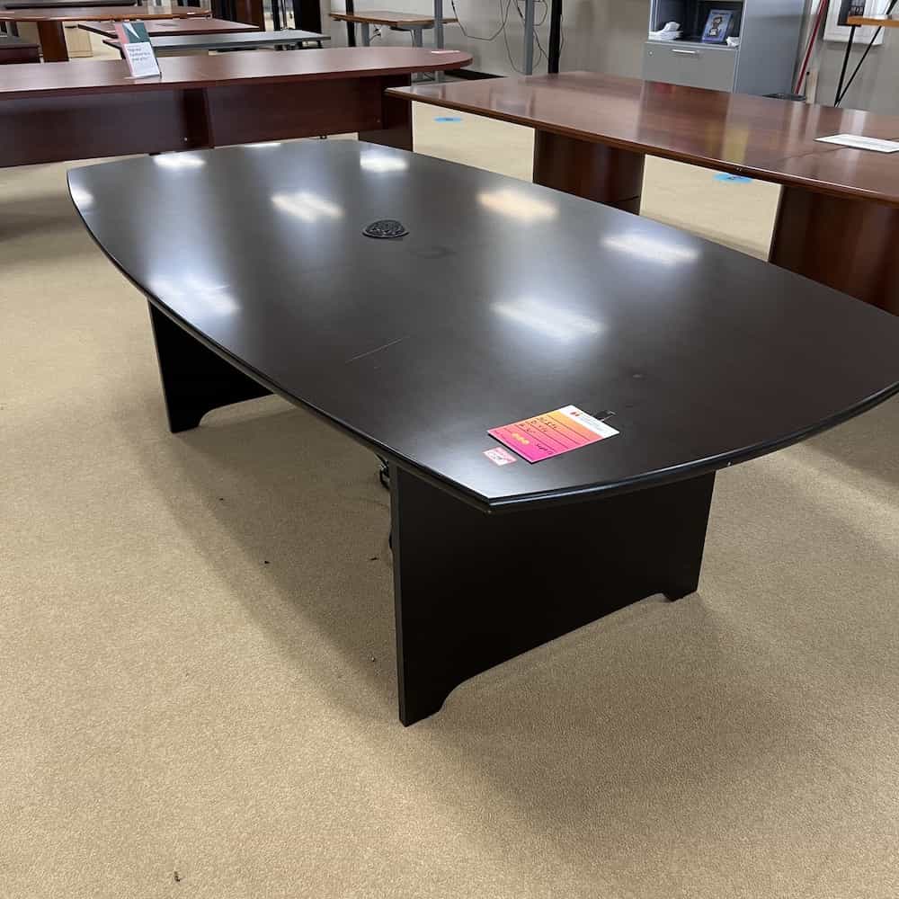 8 Ft Espresso Boat Shaped Conference Table Office Furniture Liquidations