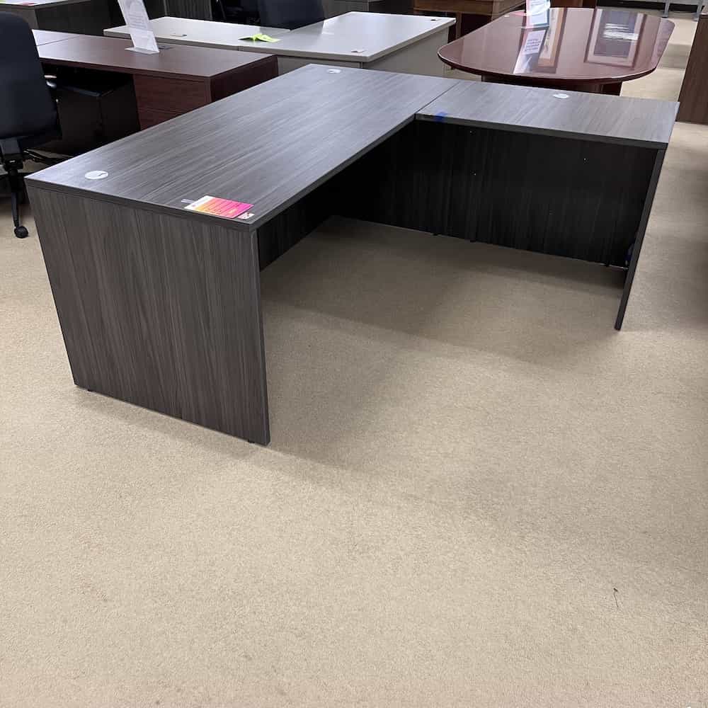 71" Dark Grey L-Desk Shell - Right Return