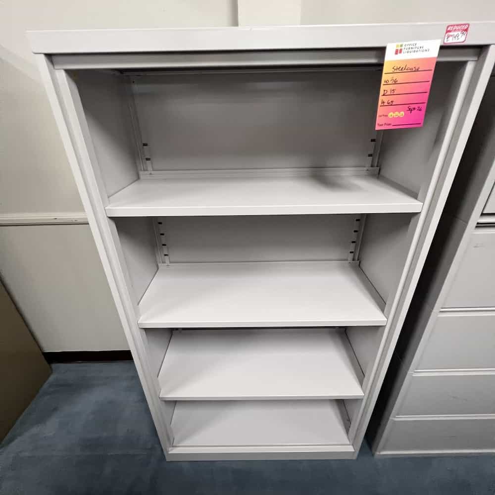 grey bookcase metal 3 shelves