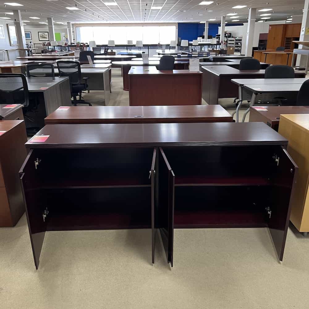 72" Mahogany Credenza Storage Office Furniture Liquidations