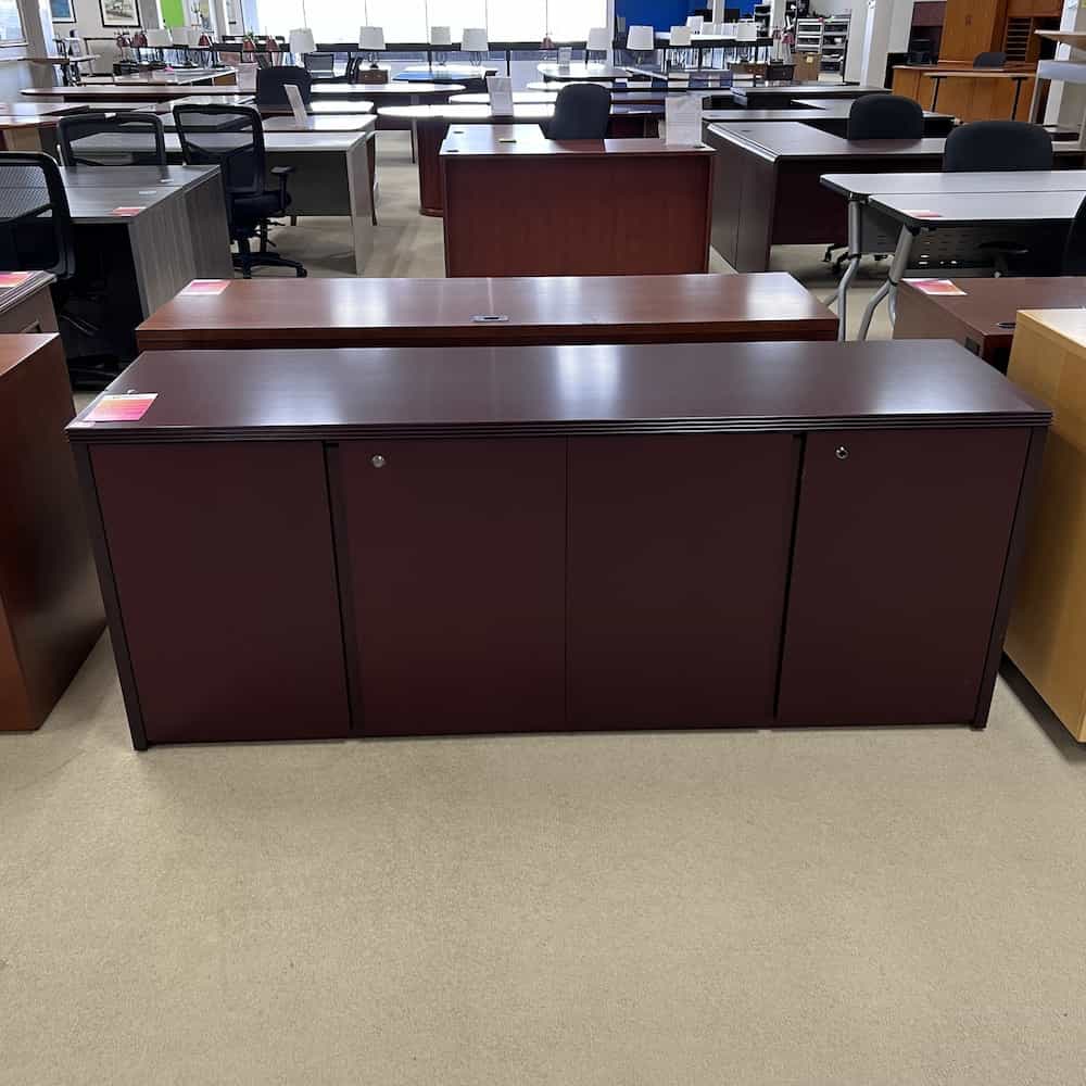 72" Mahogany Credenza Storage Office Furniture Liquidations