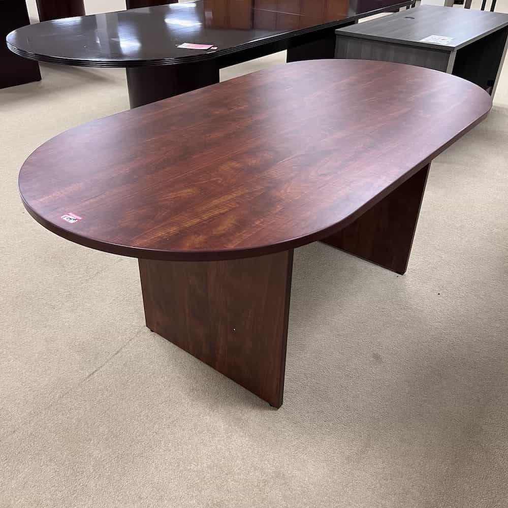 racetrack cherry laminate conference table 6 ft