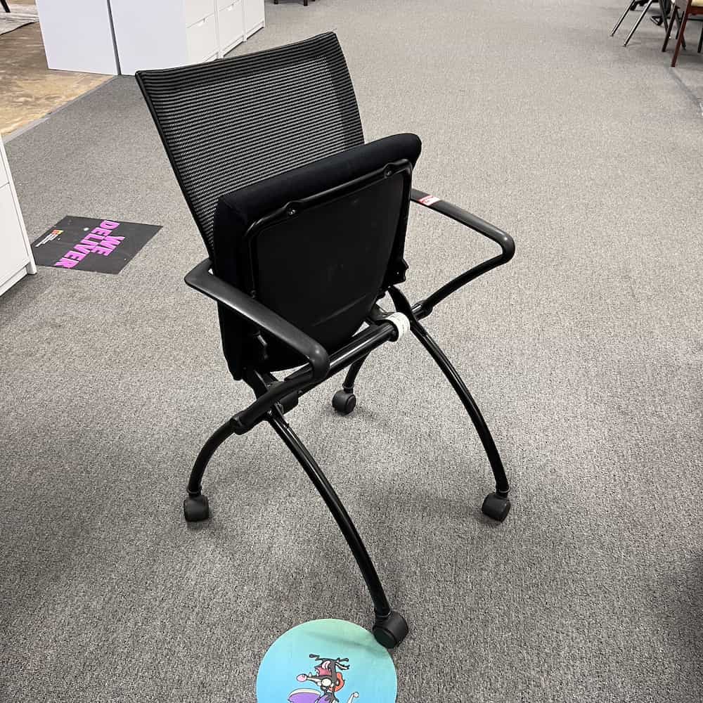 rolling flip top nesting x99 chair with mesh back rolling front