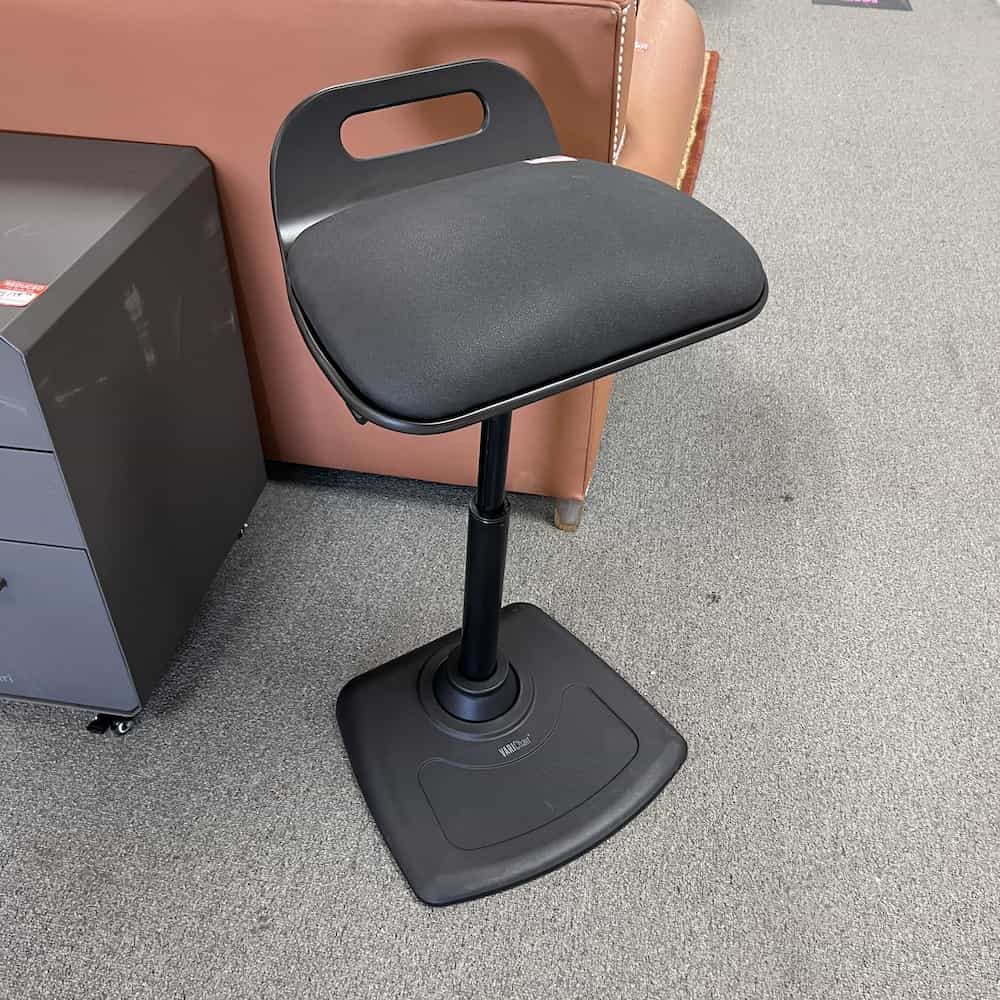 black vari active stool, cushion top, black