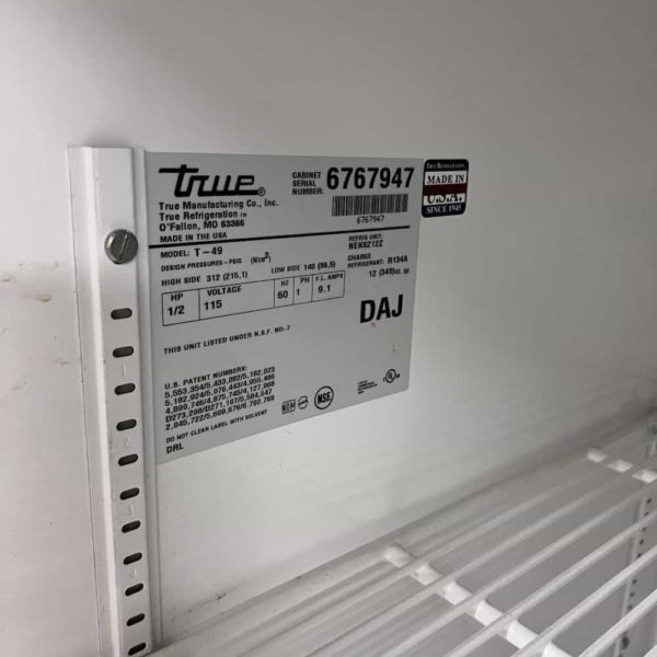 true fridge info label, inside