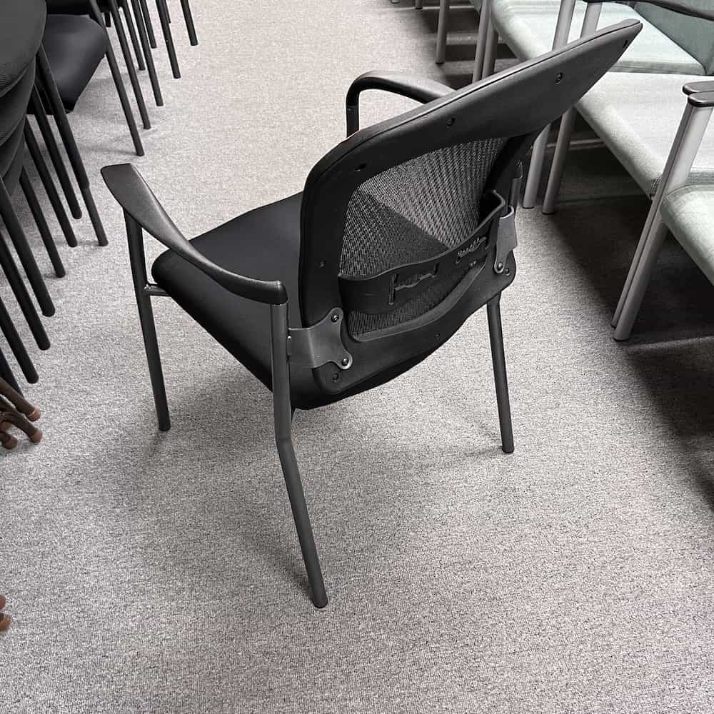 Stacking Chair, mesh back, upholstered seat,stacking, back