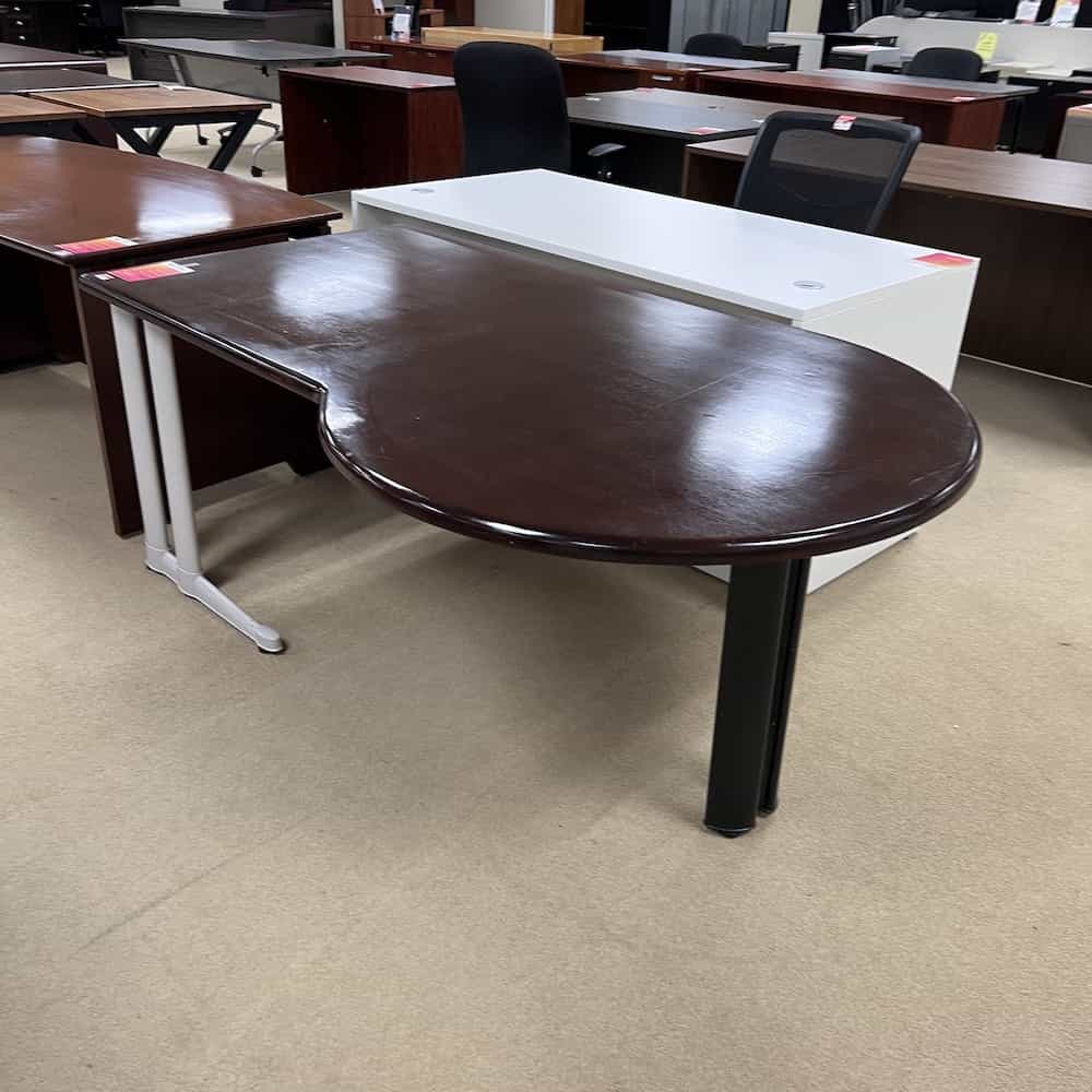 mahogany Bullet Nose Desk with mismatched legs
