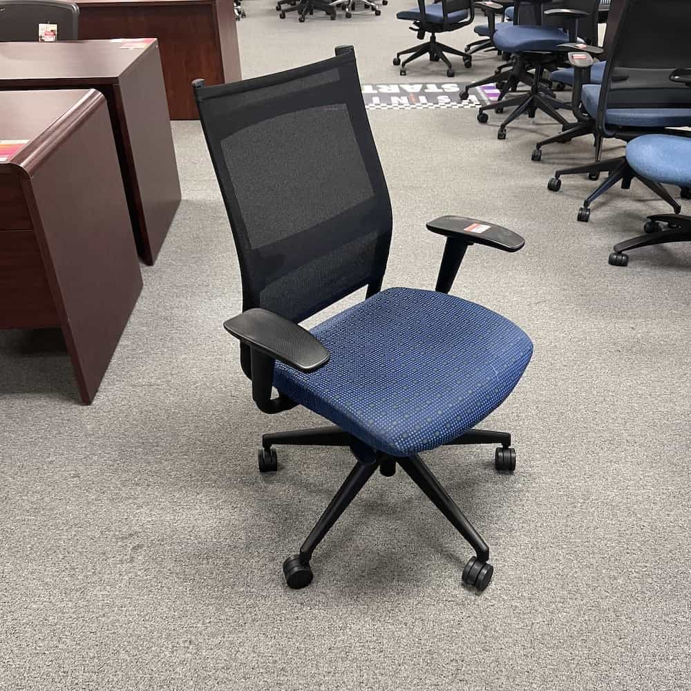 Blue and Black Mesh Back Task Chair