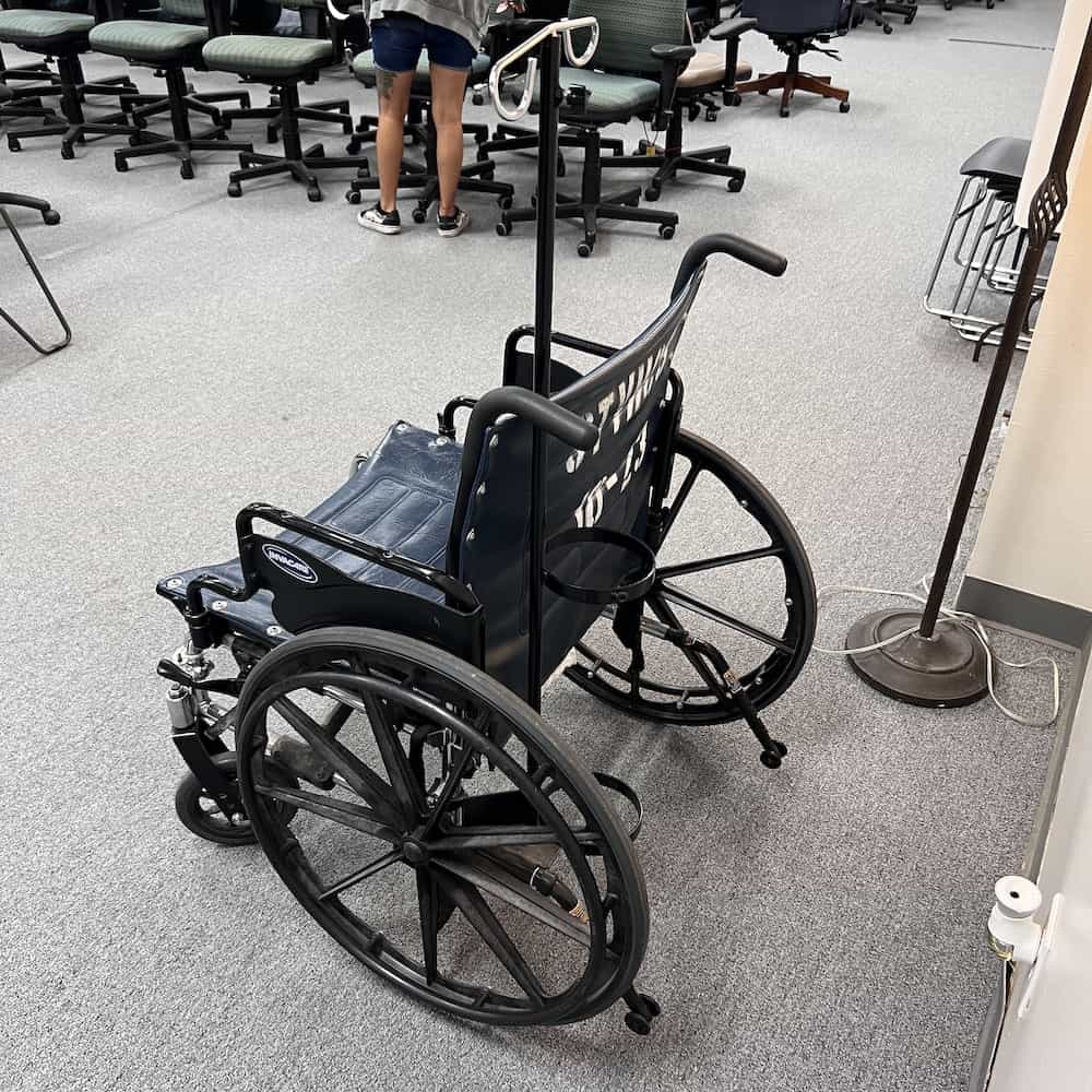 Wheelchair, back view, used