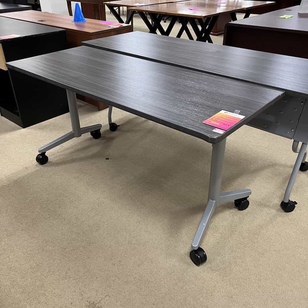 Modern Training Table on Wheels, grey