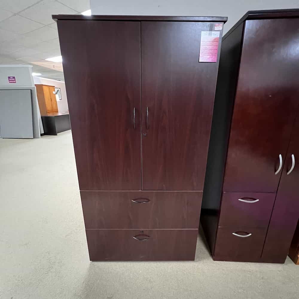 mahogany Storage Cabinet with 2 Drawer Lateral File