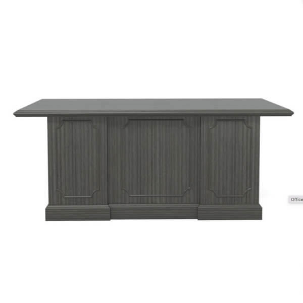 Traditional Executive Desk, back, grey color