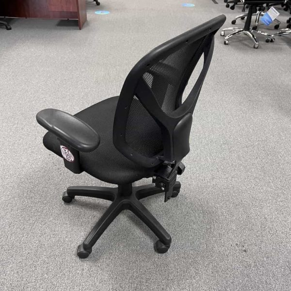Ergonomic Mesh Mid-Back Task Chair, black, back view