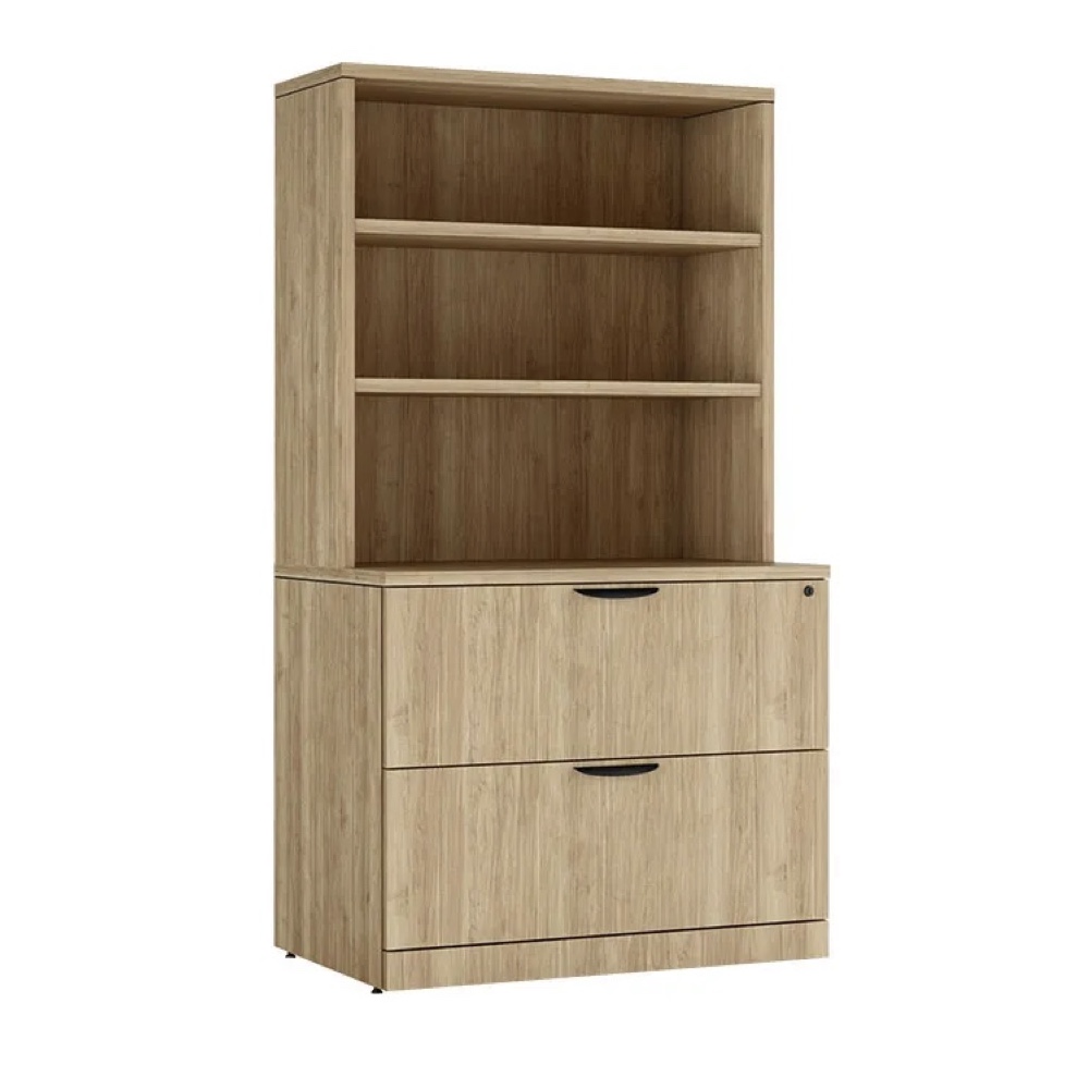new 2 drawer lateral file with hutch, laminate office furniture