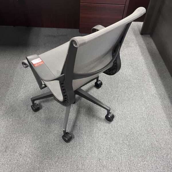 Taupe and Grey Mesh Task Chair, back