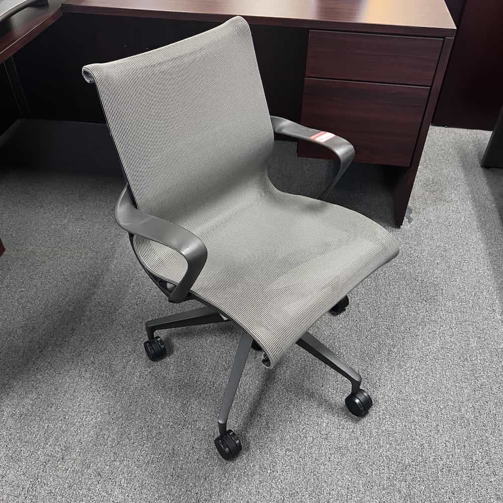 Taupe and Grey Mesh Task Chair