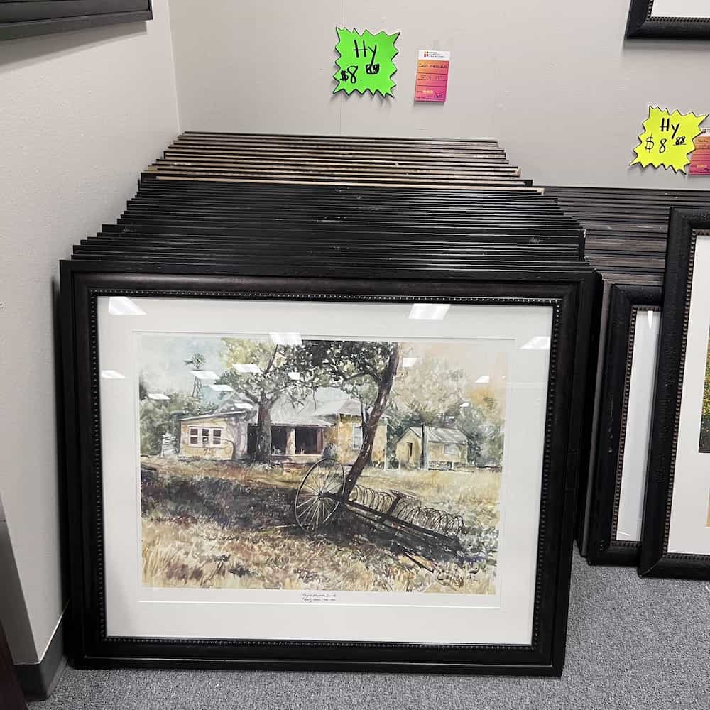 watercolor artwork of country home