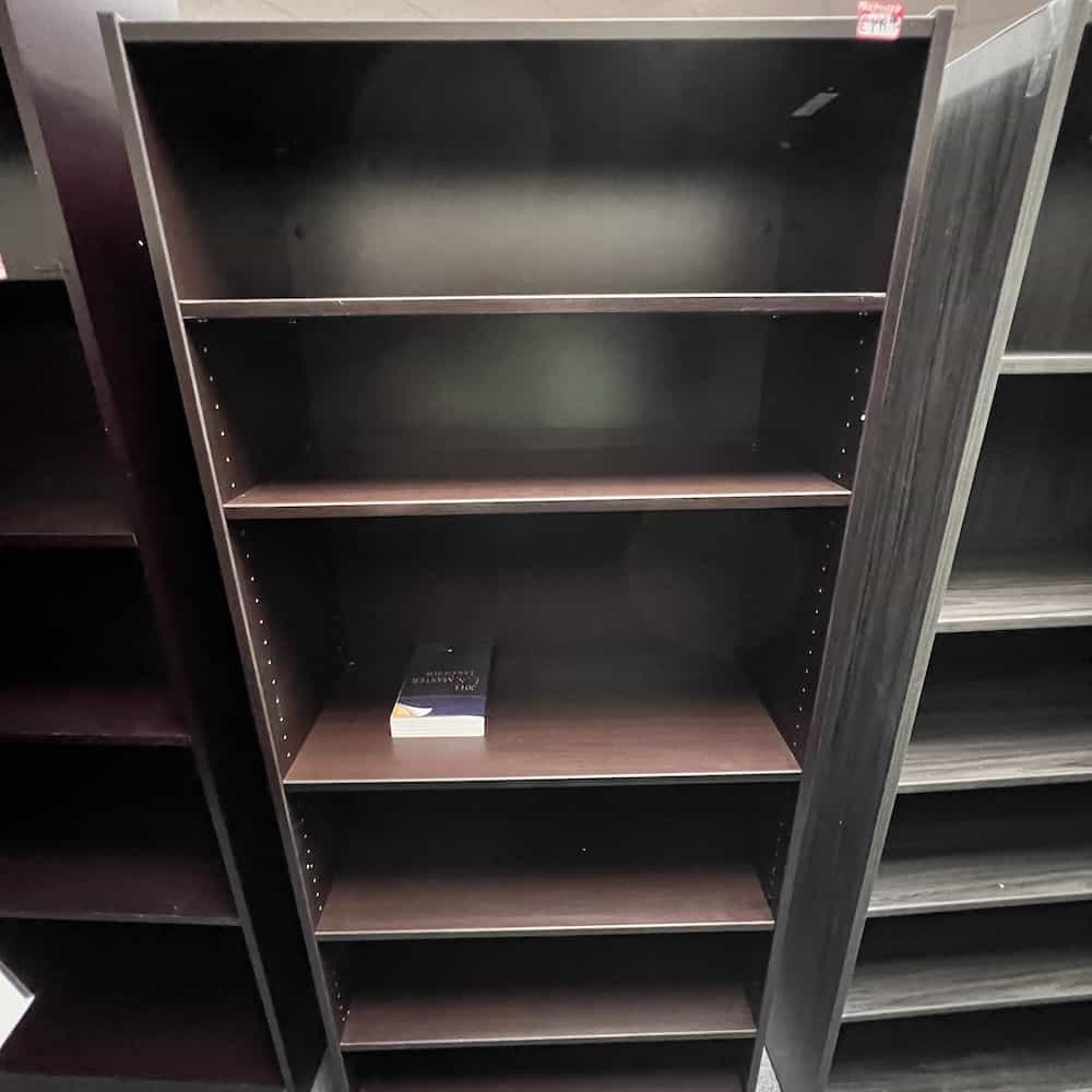 espresso bookcase with 5 shelves