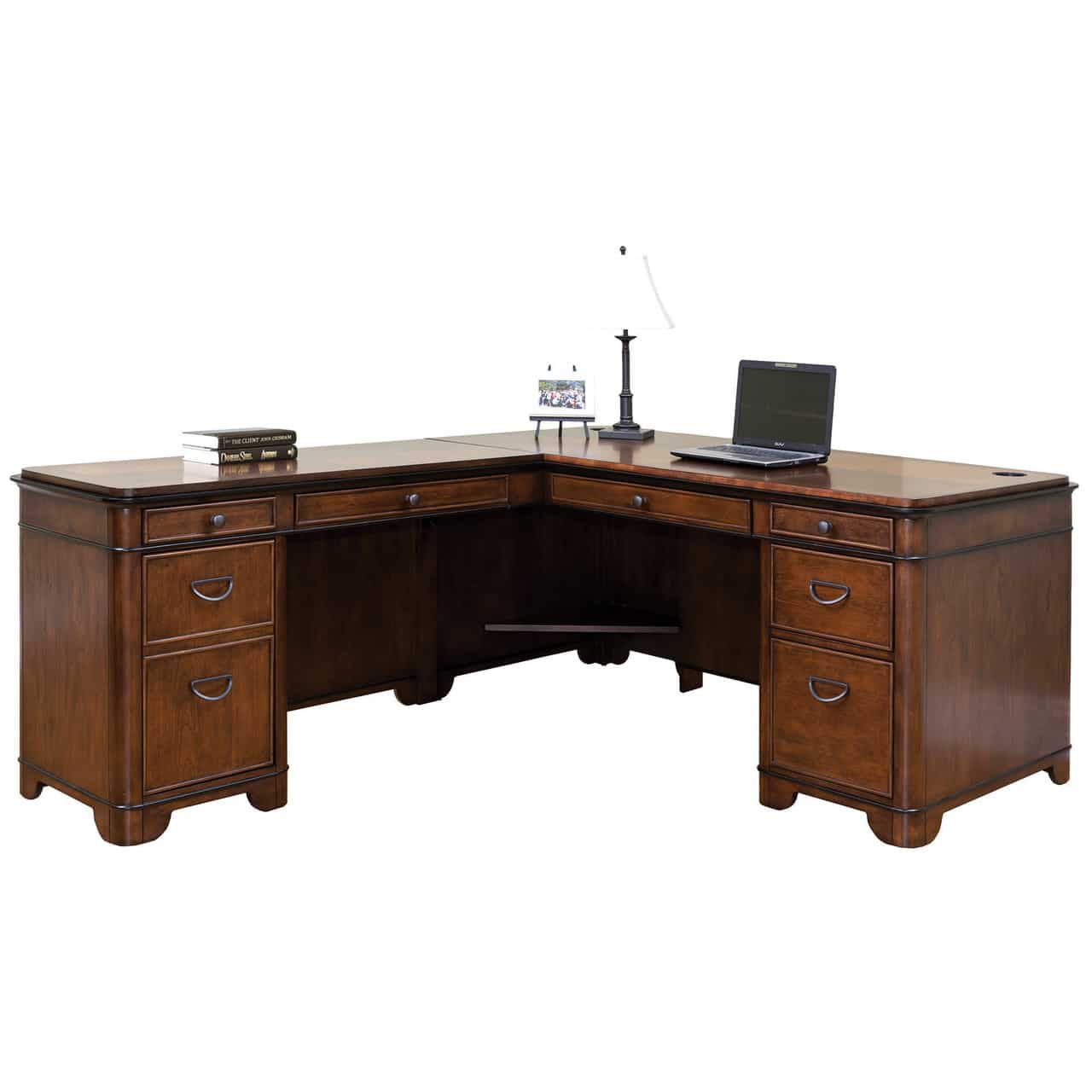 Mid Century Modern Executive L-Desk, walnut