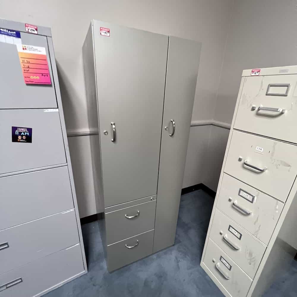 grey metal wardrobe storage cabinet