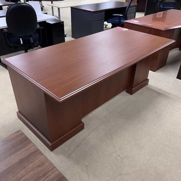 72" FirstOffice Cambria Series Cherry Desk with 1 Pedestal File - Left - Image 2