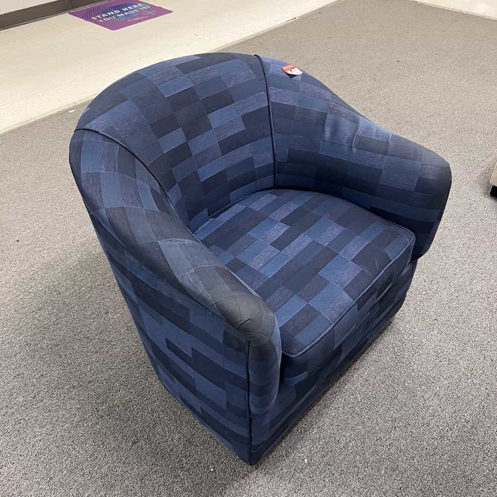 blue sqaures arm chair