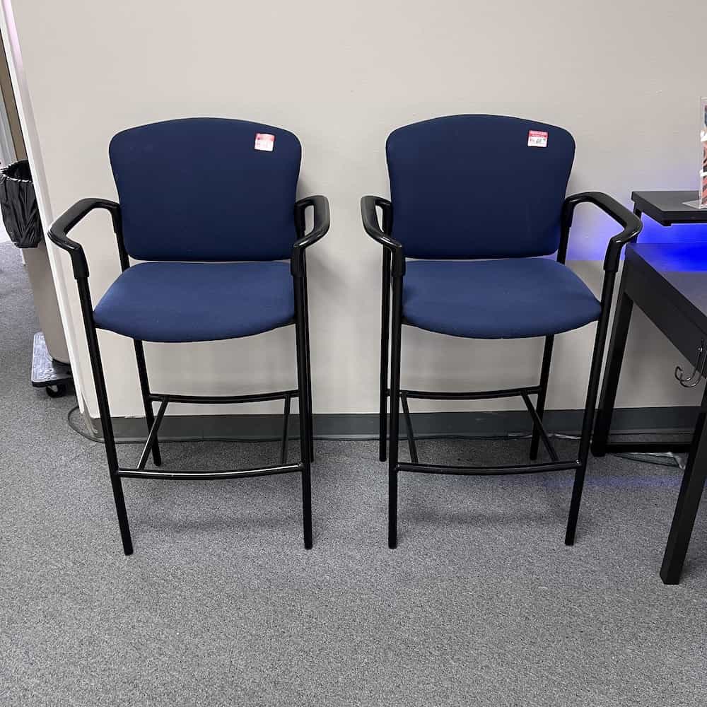 blue bar height office stools