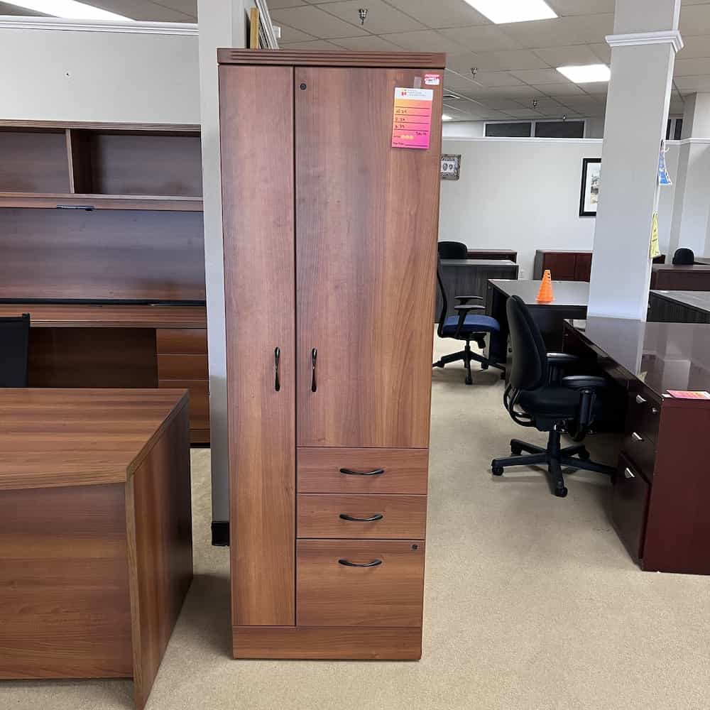 73" High Cherry and Black Wardrobe and Office Storage File
