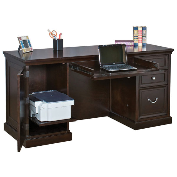 Transitional Executive Space Saver Desk, espresso, open