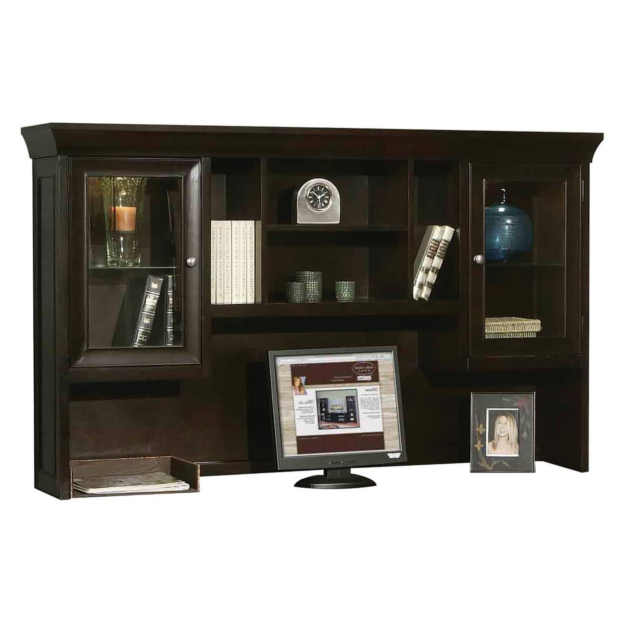 Transitional Executive Space Saver Desk, espresso, top hutch only