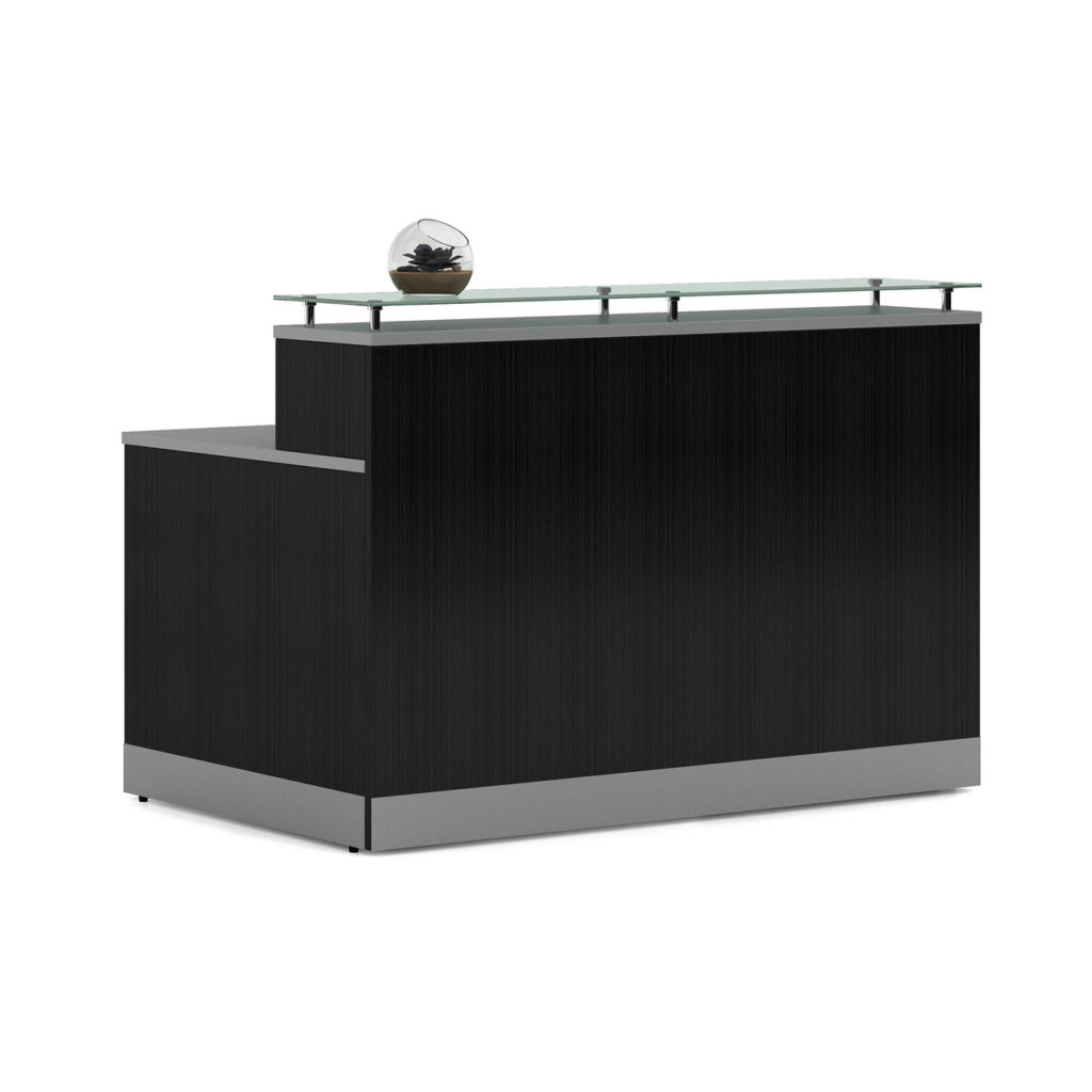 New 63" Cosmo Collection Modern Glass Top Reception Desk Office