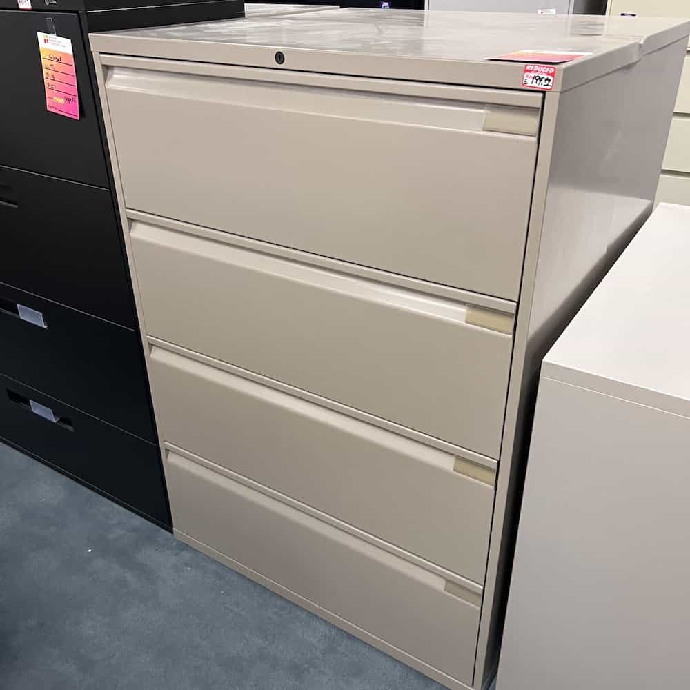 tan 4 drawer lateral file