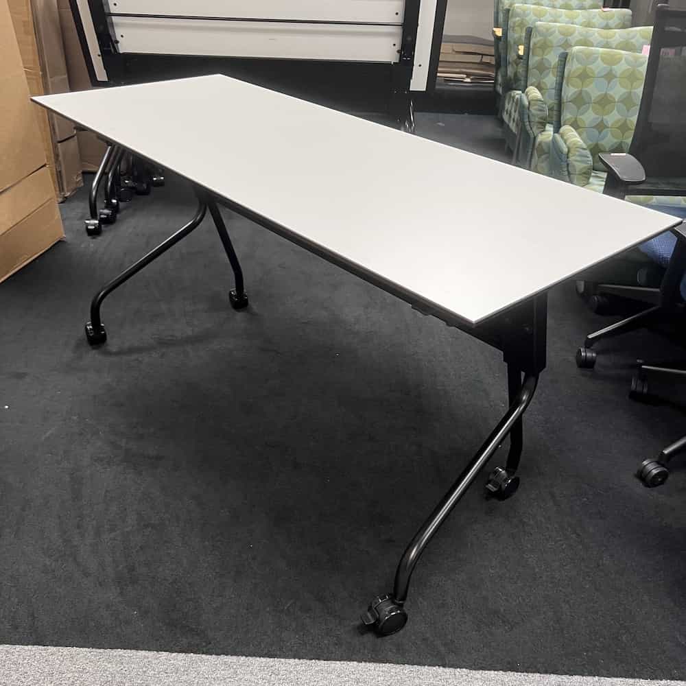 Nesting Flip Top Training Table white and black