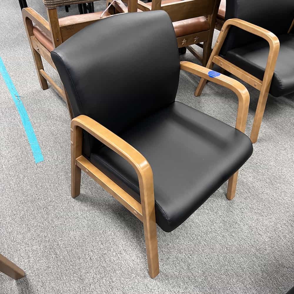 honey oak and black guest chair