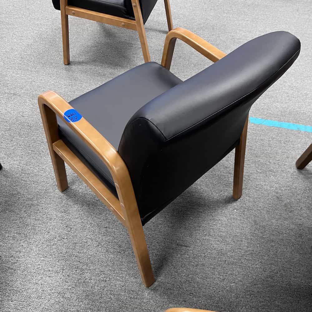 honey oak and black guest chair