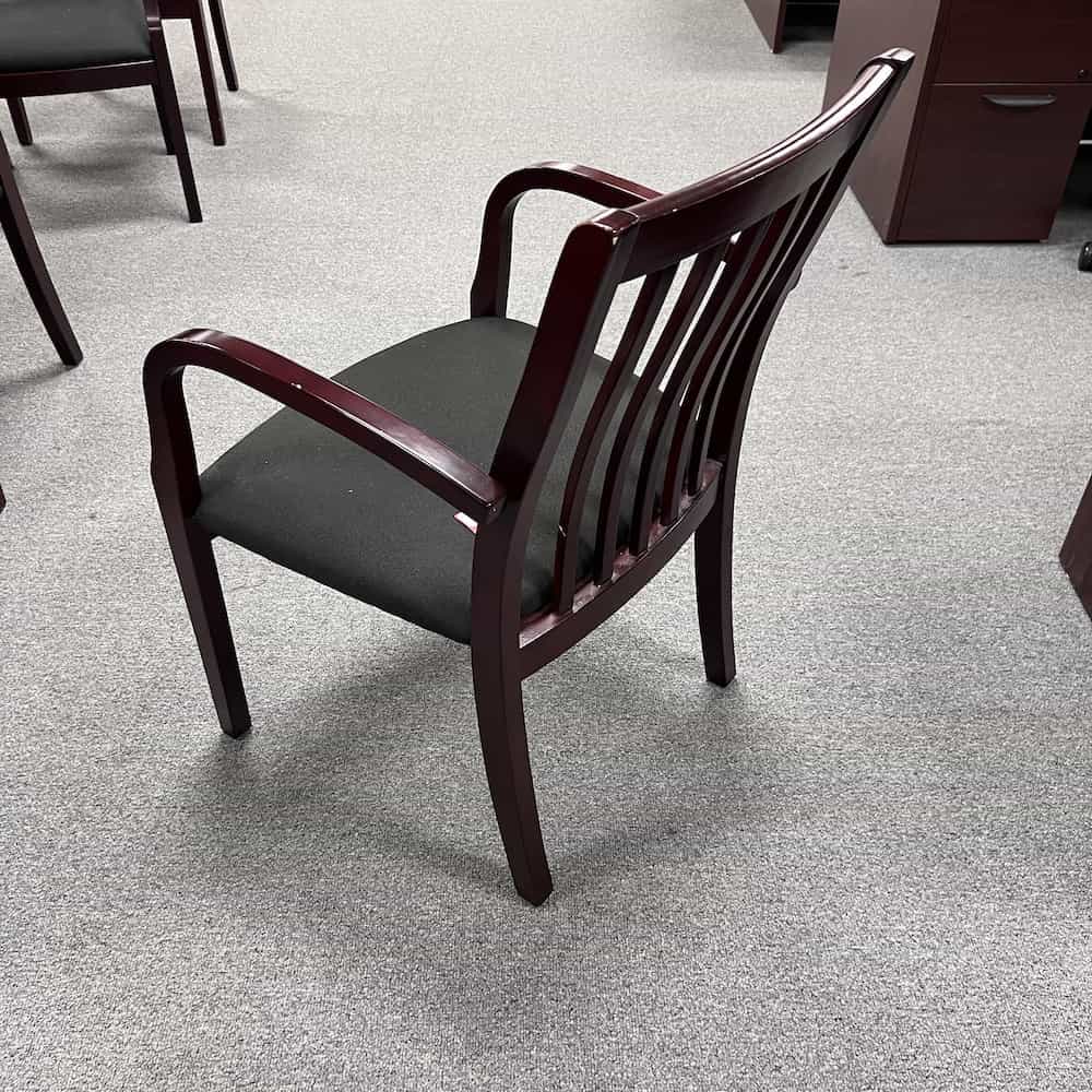 mahogany and black guest chair