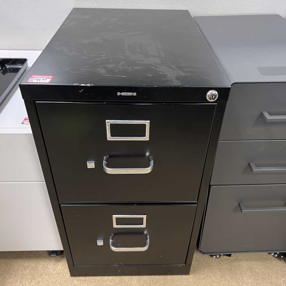 2 drawer file cabinet, black