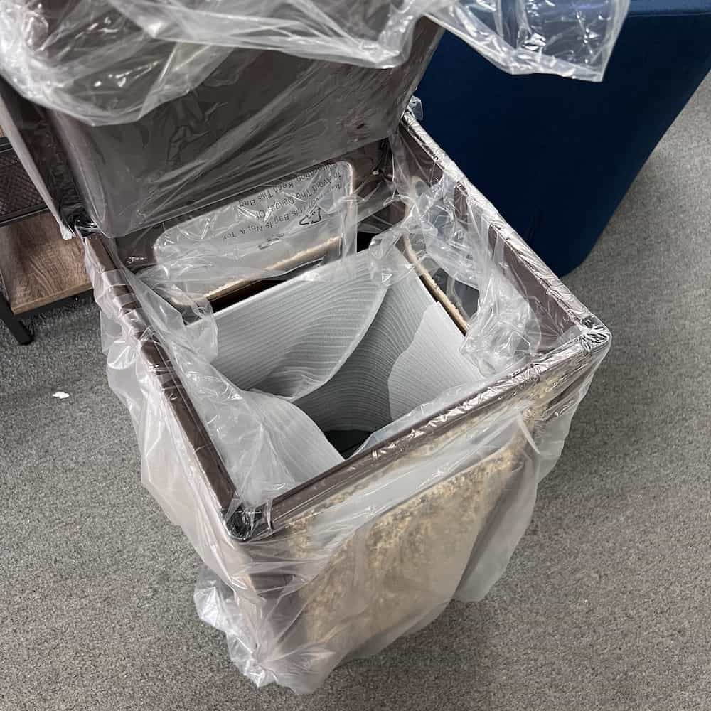 Commercial Trash and Ash Can, top open
