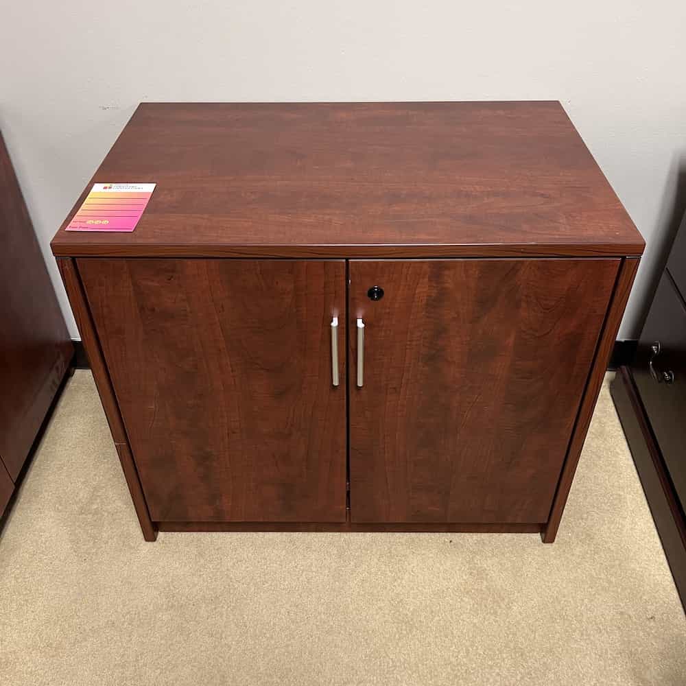 cherry cabinet, short, with two doors, laminate