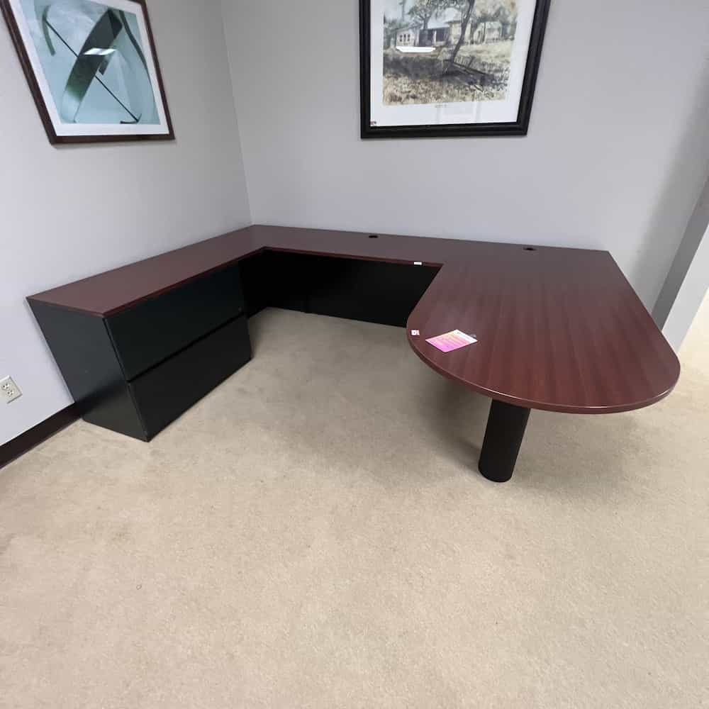Bullet Nose U-Desk with 2 Drawer Lateral