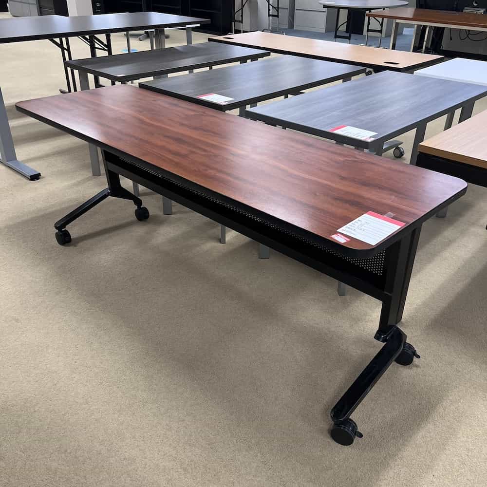 cherry training table rolling flipping nesting, black legs