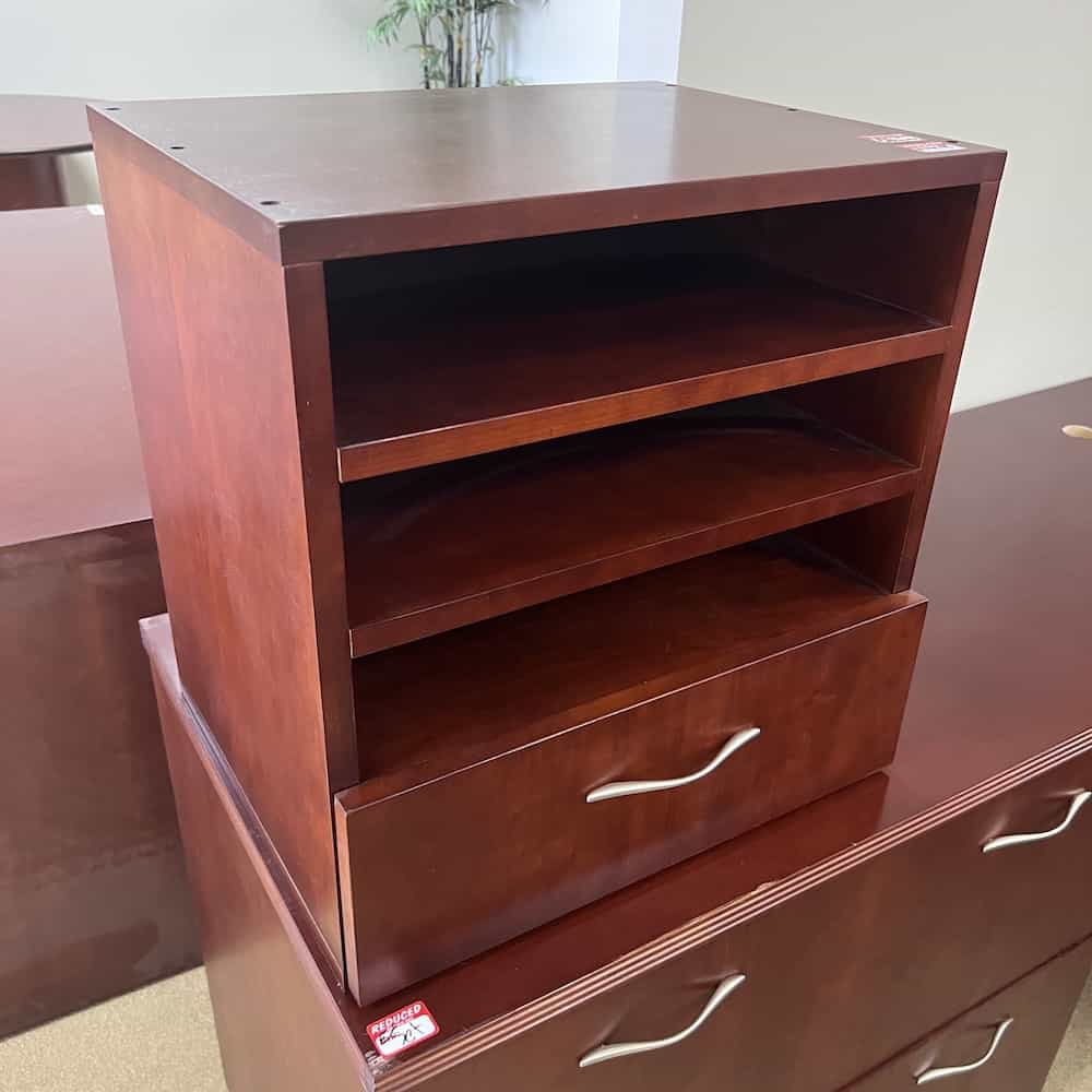 mahogany paper file storage with one drawer